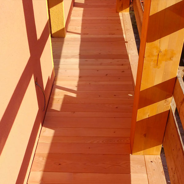 CasaClima R Bussoleno pavimentazione balcone legno Ahora architettura Almese 