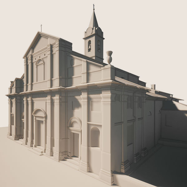 Parrocchia Santo Stefano, Rivera di Almese, modello BIM, archicad, ahora architettura, studio, Almese, progettazione sostenibile, rifacimento tetto, copertura, modello 3D