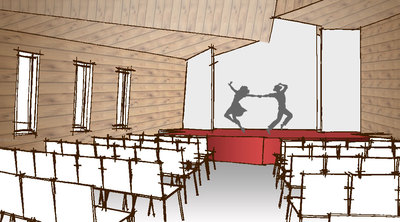 palco interno exilles centro polivalente auditorium casaclima ahora architettura concorso 