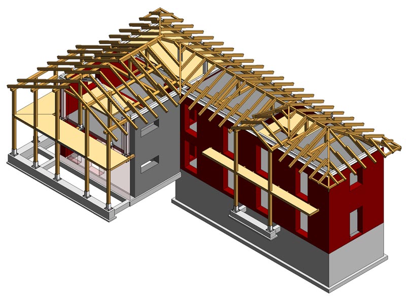modello strutturale casa clima R bussoleno ahora architettura
